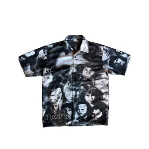 Vintage 2002 The Doors Oversized L AOP Polyester Button Up Short Sleeve